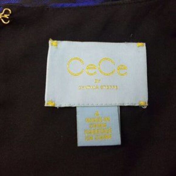 CECE Selena Leopard Blue Black Sleeveless Dress 4 - Picture 6 of 8